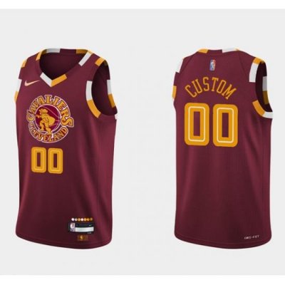 Men Women Youth Toddler Cleveland Cavaliers Active Player Custom Wine Red 2021 2022 75th Anniversary City Edition Swingman Stitched Jersey