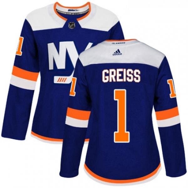 Womens Adidas New York Islanders 1 Thomas Greiss Premier Blue Alternate NHL Jersey