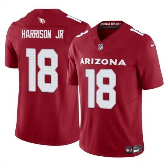 Youth Arizona Cardinals 18 Marvin Harrison Jr Red 2024 Draft F U S E Vapor Untouchable Limited Stitched Football Jersey