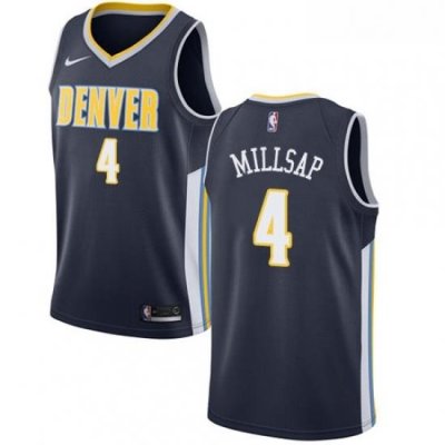 Youth Nike Denver Nuggets 4 Paul Millsap Authentic Navy Blue Road NBA Jersey Icon Edition