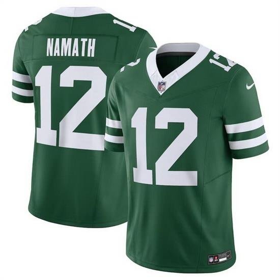 Men New York Jets 12 Joe Namath Green 2024 F U S E  Vapor Limited Stitched Jersey