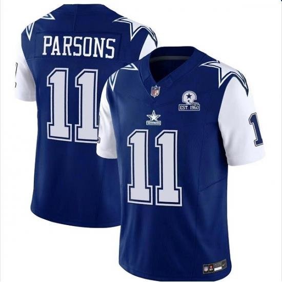 Men Dallas Cowboys 11 Micah Parsons Navy 2023 F U S E  With 1960 Patch Vapor Limited Stitched Football Jersey