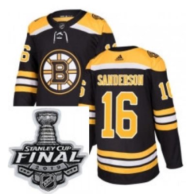 Mens Adidas Boston Bruins 16 Derek Sanderson Authentic Black Home NHL Jersey