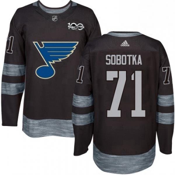 Mens Adidas St Louis Blues 71 Vladimir Sobotka Authentic Black 1917 2017 100th Anniversary NHL Jersey