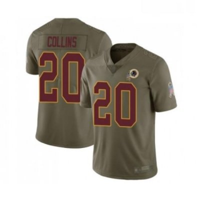 Mens Washington Redskins 20 Landon Collins Limited Olive 2017 Salute to Service Football Jersey