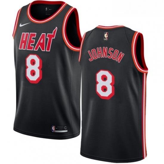 Youth Nike Miami Heat 8 Tyler Johnson Authentic Black Black Fashion Hardwood Classics NBA Jersey