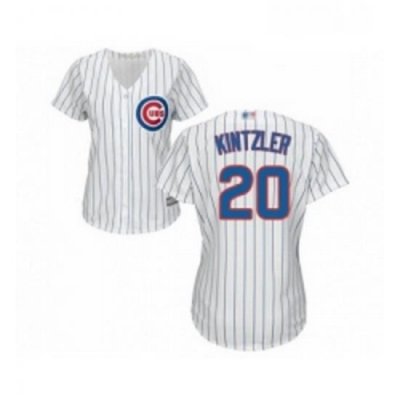 Womens Chicago Cubs 20 Brandon Kintzler Authentic White Home Cool Base Baseball Jersey