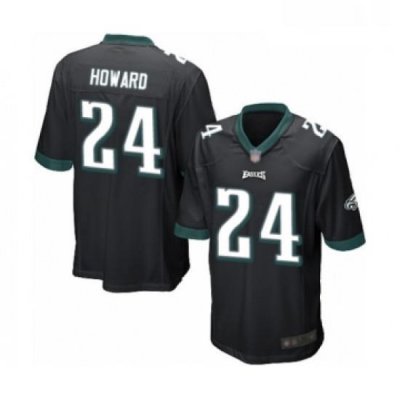 Mens Philadelphia Eagles 24 Jordan Howard Game Black Alternate Football Jersey