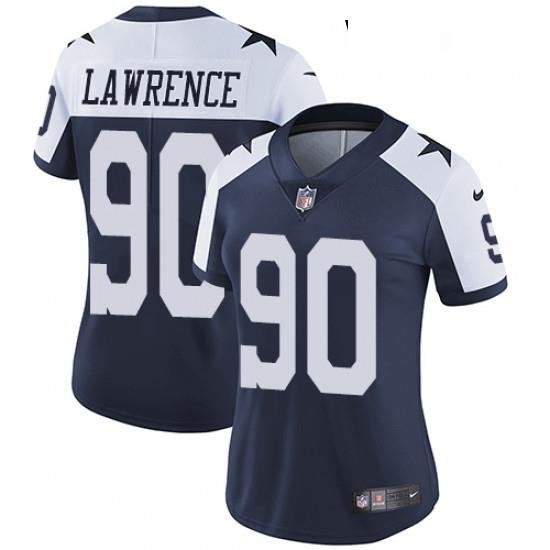 Womens Nike Dallas Cowboys 90 Demarcus Lawrence Elite Navy Blue Throwback Alternate NFL Jersey