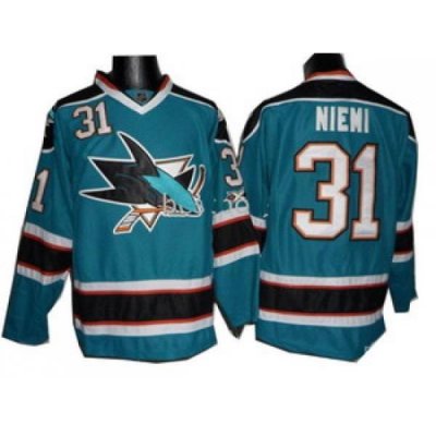 2011 Newest San Jose Sharks Jerseys 31 Antti Niemi Green Jersey