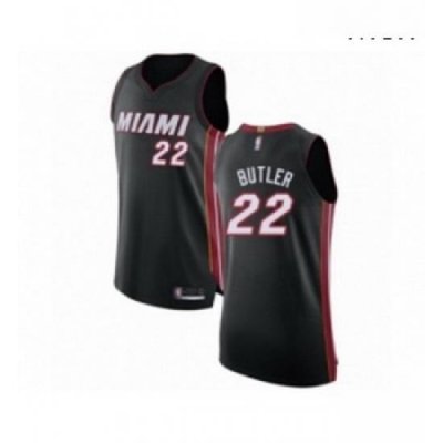 Mens Miami Heat 22 Jimmy Butler Authentic Black Basketball Jersey Icon Edition