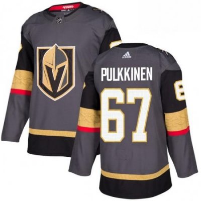 Mens Adidas Vegas Golden Knights 67 Teemu Pulkkinen Premier Gray Home NHL Jersey