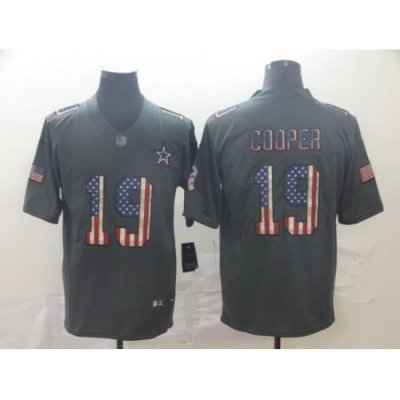 Cowboys 19 Amari Cooper 2019 Salute To Service USA Flag Fashion Limited Jersey