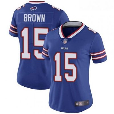 Bills #15 John Brown Royal Blue Team Color Women Stitched Football Vapor Untouchable Limited Jersey