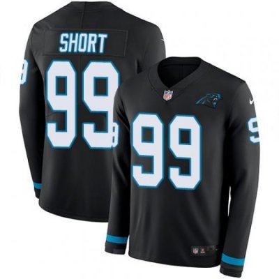 Nike Panthers #99 Kawann Short Black Team Color Men Stitched NFL Limited Therma Long Sleeve Jersey