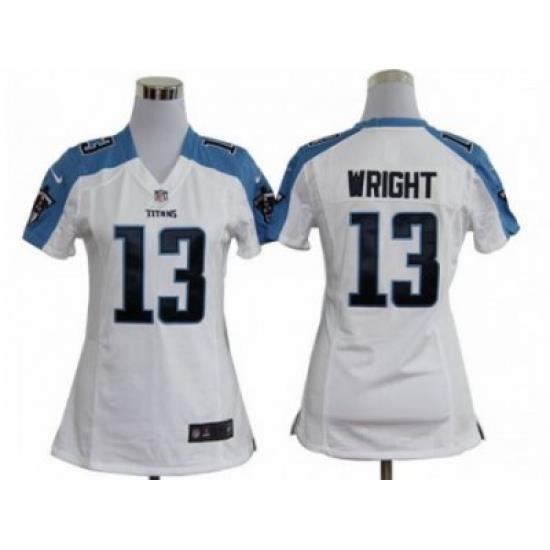 Nike Women NFL Tennessee Titans #13 Kendall Wright White Jerseys