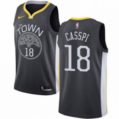 Mens Nike Golden State Warriors 18 Omri Casspi Swingman Black Alternate NBA Jersey Statement Edition