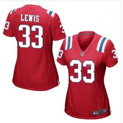 Women New Patriots #33 Dion Lewis Red Alternate Stitched NFL Elite Jersey