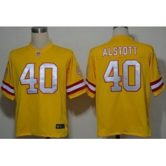 Nike Tampa Bay Buccaneers 40 Mike Alstott Yellow Game NFL Jersey