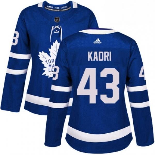 Womens Adidas Toronto Maple Leafs 43 Nazem Kadri Authentic Royal Blue Home NHL Jersey