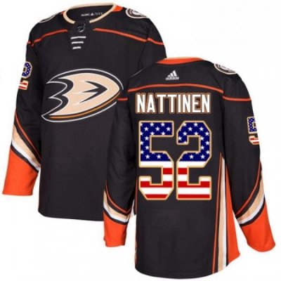 Mens Adidas Anaheim Ducks 52 Julius Nattinen Authentic Black USA Flag Fashion NHL Jersey