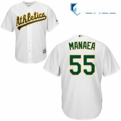 Youth Majestic Oakland Athletics 55 Sean Manaea Replica White Home Cool Base MLB Jersey