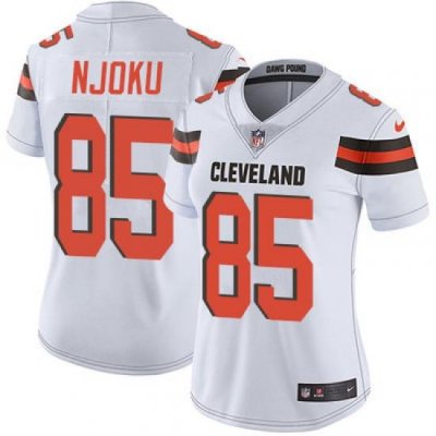 Nike Browns #85 David Njoku White Womens Stitched NFL Vapor Untouchable Limited Jersey