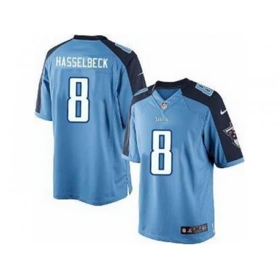 Nike Tennessee Titans 8 Matt Hasselbeck Light Blue Game Jersey