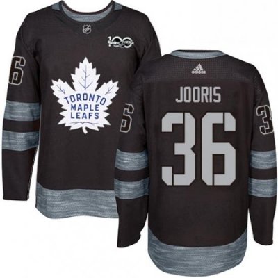 Mens Adidas Toronto Maple Leafs 36 Josh Jooris Authentic Black 1917 2017 100th Anniversary NHL Jersey