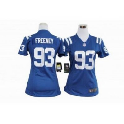 Nike Women NFL Indianapolis Colts #93 Dwight Freeney Blue Jerseys