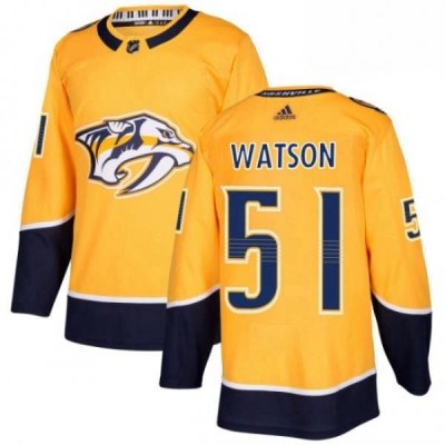 Mens Adidas Nashville Predators 51 Austin Watson Authentic Gold Home NHL Jersey