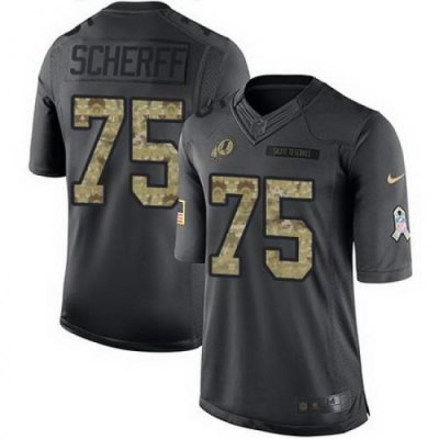 Nike Redskins #75 Brandon Scherff Black Mens Stitched NFL Limited 2016 Salute to Service Jersey