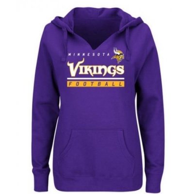 NFL Minnesota Vikings Majestic Womens Self Determination Pullover Hoodie Purple