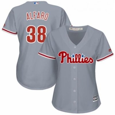 Womens Majestic Philadelphia Phillies 38 Jorge Alfaro Replica Grey Road Cool Base MLB Jersey