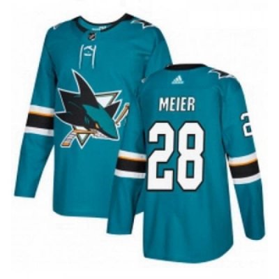 Youth Adidas San Jose Sharks 28 Timo Meier Premier Teal Green Home NHL Jersey