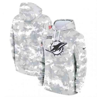 Youth Miami Dolphins 2024 White Gray Salute To Service Pullover Hoodie