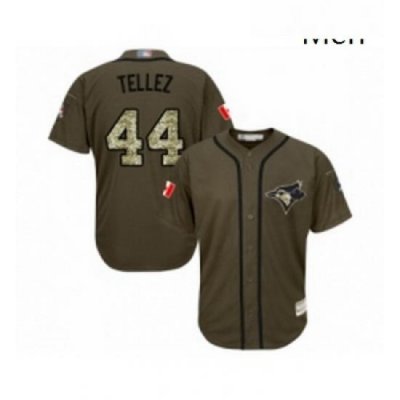 Mens Toronto Blue Jays 44 Rowdy Tellez Authentic Green Salute to Service Baseball Jersey