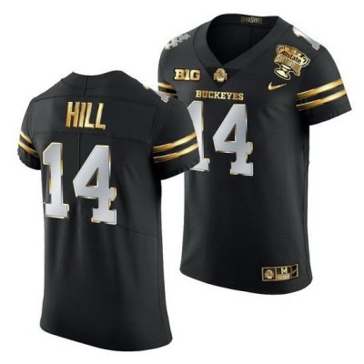 Ohio State Buckeyes K.J. Hill Black 2021 Sugar Bowl Golden Limited Authentic Football Jersey