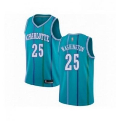 Womens Jordan Charlotte Hornets 25 PJ Washington Authentic Aqua Hardwood Classics Basketball Jersey