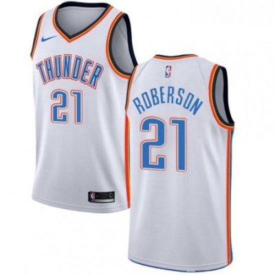 Youth Nike Oklahoma City Thunder 21 Andre Roberson Authentic White Home NBA Jersey Association Edition