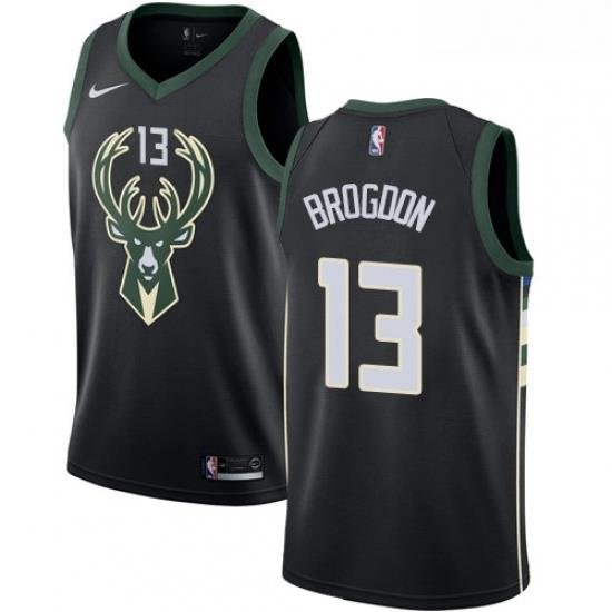 Womens Nike Milwaukee Bucks 13 Malcolm Brogdon Swingman Black Alternate NBA Jersey Statement Edition