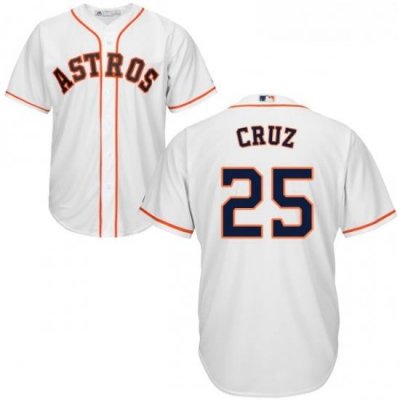 Youth Majestic Houston Astros 25 Jose Cruz Authentic White Home Cool Base MLB Jersey