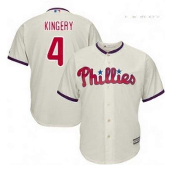 Youth Majestic Philadelphia Phillies 4 Scott Kingery Replica Cream Alternate Cool Base MLB Jersey