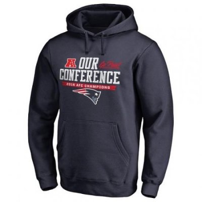 NFL Mens New England Patriots Pro Line by Fanatics Branded Navy 2016 AFC Conference Champions Big Tall Our Conference Pullover Hoodie