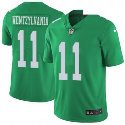 Youth Nike Philadelphia Eagles 11 Carson Wentz Limited Green Rush Vapor Untouchable Wentzylvania NFL Jersey