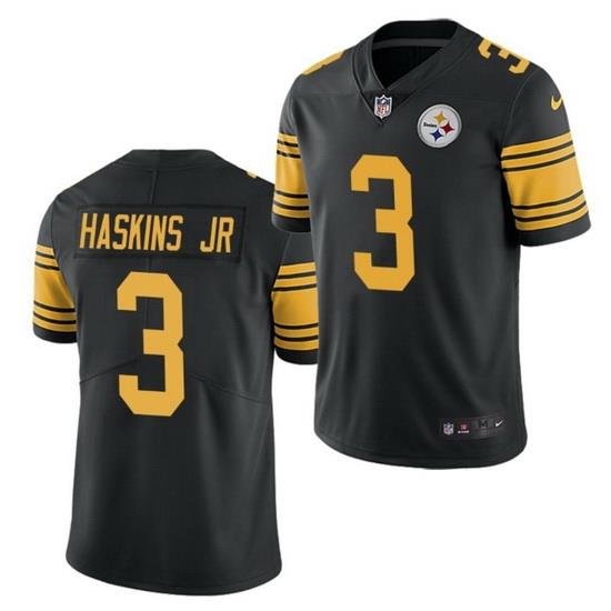 Men Pittsburgh Steelers 3 Dwayne Haskins Jr  Black Color Rush Limited Stitched jersey