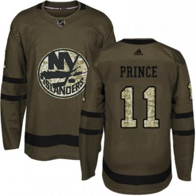 Mens Adidas New York Islanders 11 Shane Prince Authentic Green Salute to Service NHL Jersey