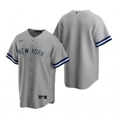 Mens Nike NeW York Yankees Blank Gray Road Stitched Baseball Jersey