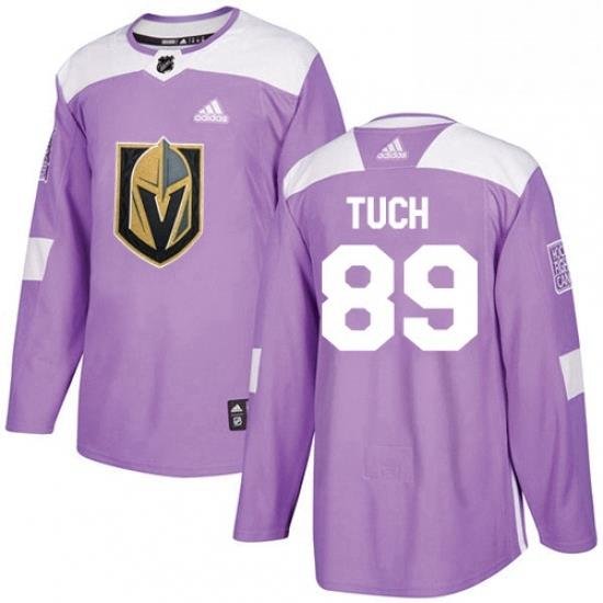 Mens Adidas Vegas Golden Knights 89 Alex Tuch Authentic Purple Fights Cancer Practice NHL Jersey