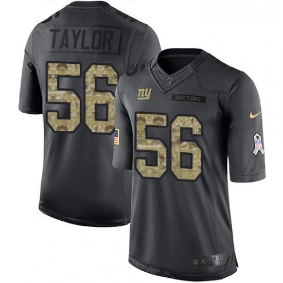 Mens Nike New York Giants 56 Lawrence Taylor Limited Black 2016 Salute to Service NFL Jersey